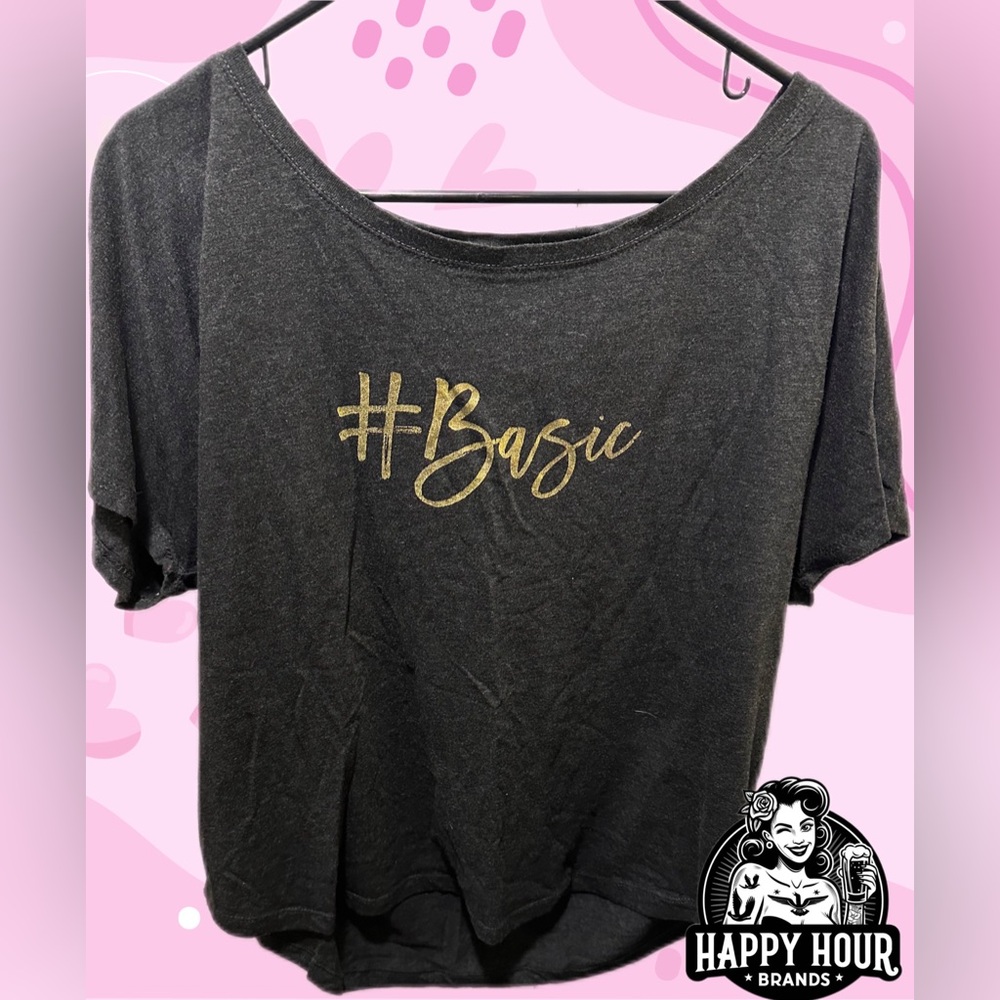 Event Blossom #basic Gray Crew Neck Womens Short Sleeves Blouse Size Large